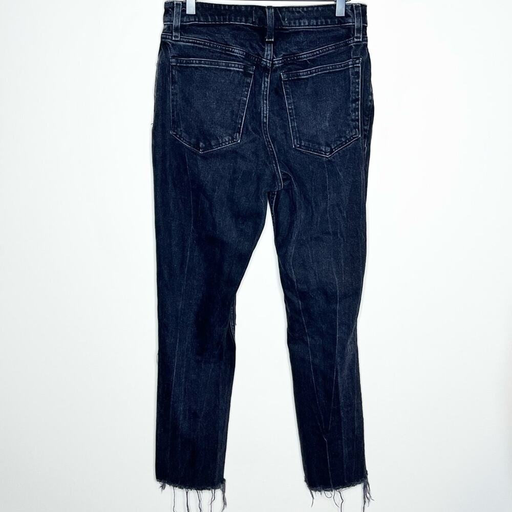 ABERCROMBIE & FITCH High Rise Mom Jean faded black destroyed distressed Size 28 - Picture 4 of 6